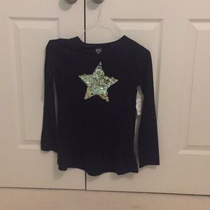 Girls black double sided shirt